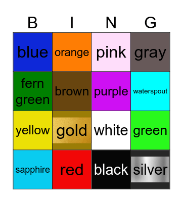 Color Bingo Card
