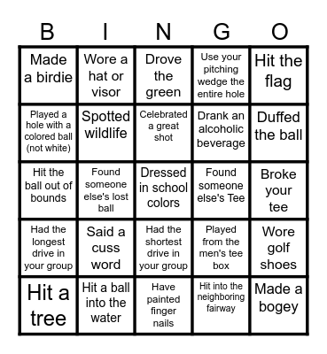 Clyde Ladies League Golf 2026 Bingo Card