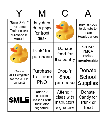 Release the Quackin' Bingo Card