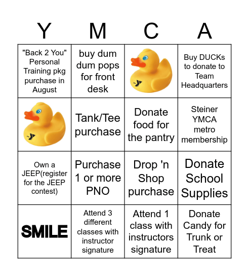 Release the Quackin' Bingo Card