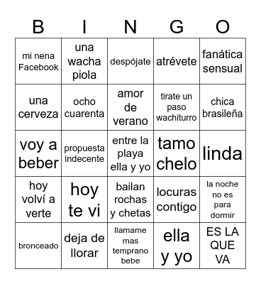 bingo musical martu Bingo Card
