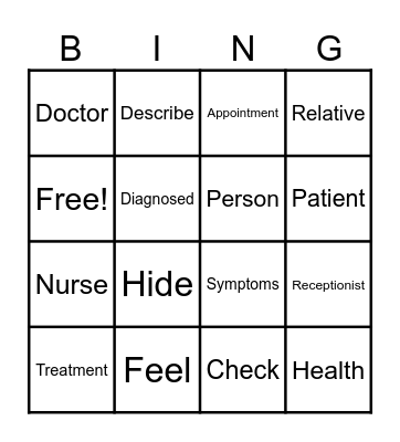 At the doctor Bingo Card