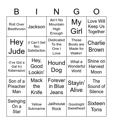 Music BINGO! Bingo Card