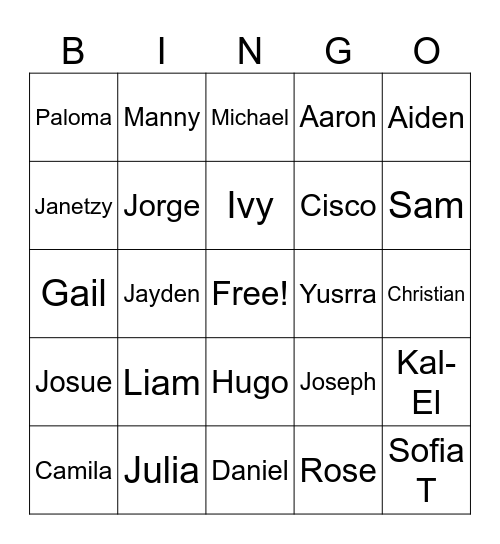 207 Classmate Bingo Card