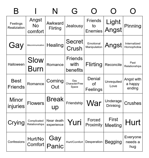 Gay bingo Card