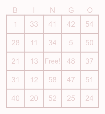 B-B-B-BINGO! Bingo Card