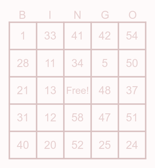 B-B-B-BINGO! Bingo Card