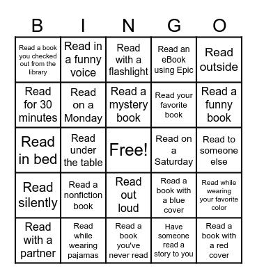 September Reading Bingo Card