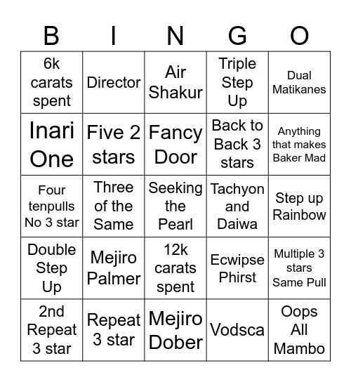 UMA BINGO Card