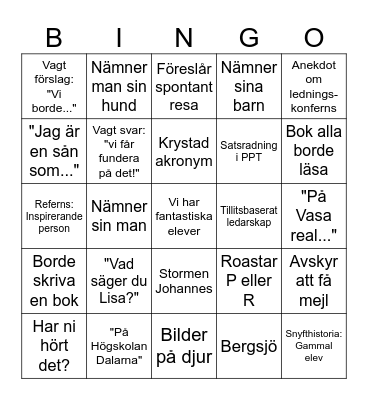 B-Bingo Card