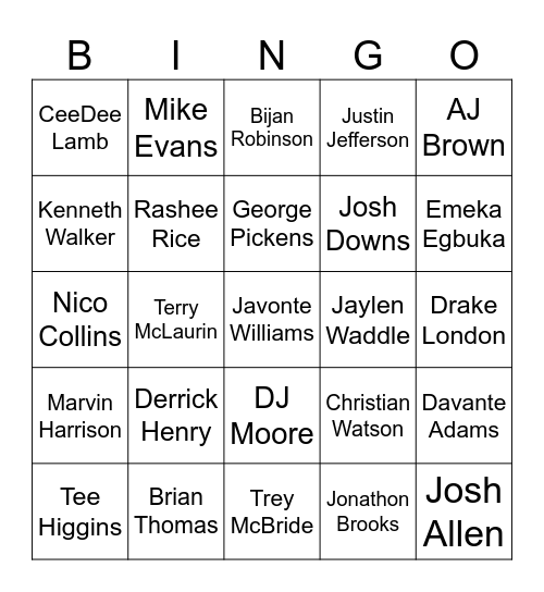 Skinned Pigs Bingo Card