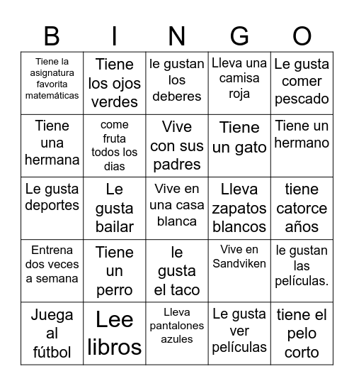 Buscar a alguien que... (Finn noen som...) Bingo Card