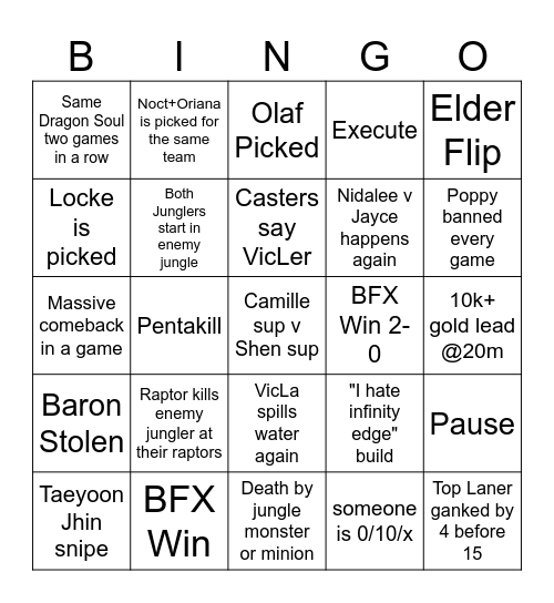 BFX KRK 13th Bingo Card
