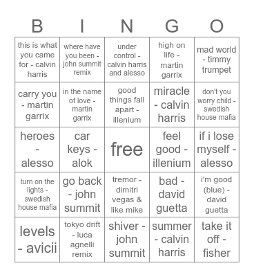 Bryan's Birthday Bingo Card