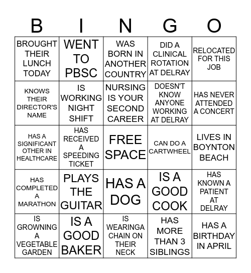 ICEBREAKER BINGO Card