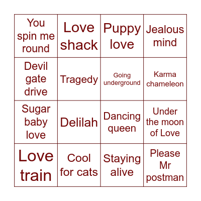 70s80s Bingo Card