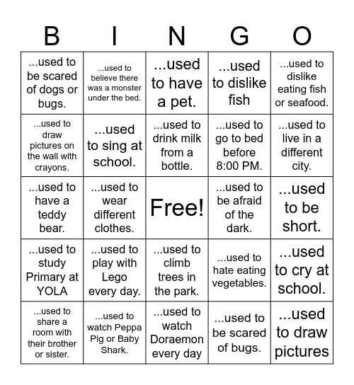Find Someone Who Bingo Card