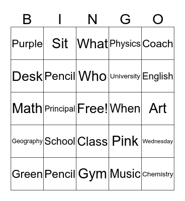 Unit 2 Bingo  Bingo Card