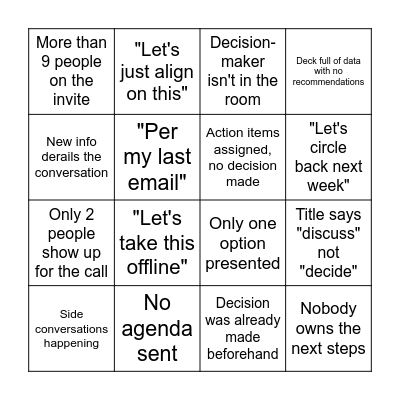 Red Flag Bingo Card