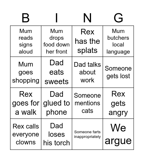 Europe Bingo Card
