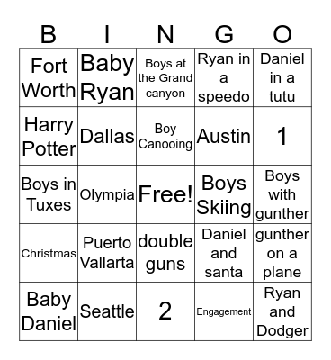 Magoonies Bingo Card