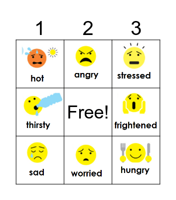 FEELINGS Bingo Card