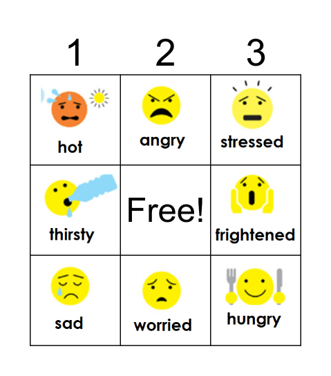 FEELINGS Bingo Card