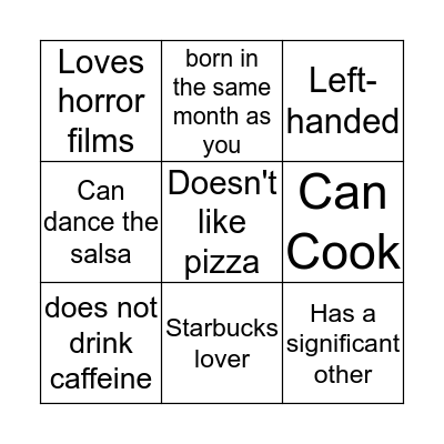 Brother Bingo Card