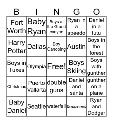 Magoonies Bingo Card