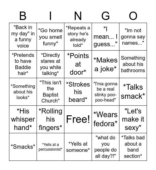 Farrels predicable Bingo Card