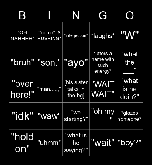 WHAT WILL ANTONIO SAY BINGO Card