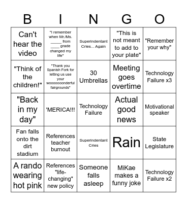 Fairgrounds 27 Bingo Card
