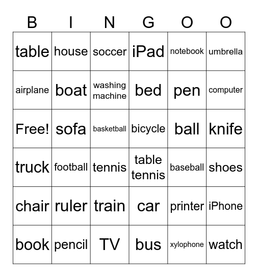 Around Us Bingo Card