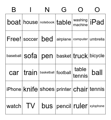 Around Us Bingo Card