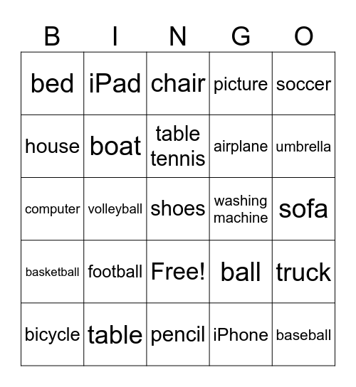 Around Us Bingo Card