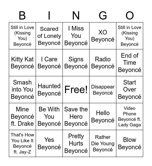 Virgo's Groove: Beyoncé Deep Cuts & Fan Favorites Bingo Card