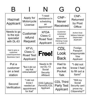 Canton, Emory & Quitman DLO Bingo Card