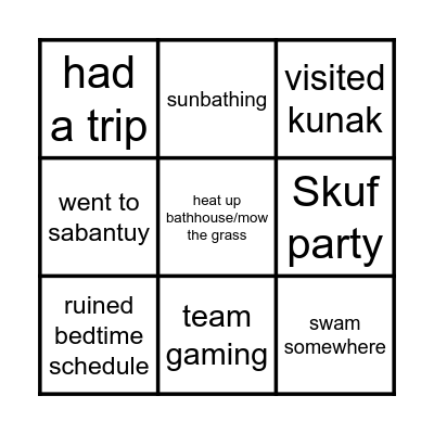 KRASNAY TRIP Bingo Card