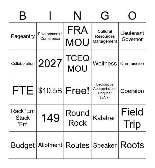 August 2026 CWD Bingo Card