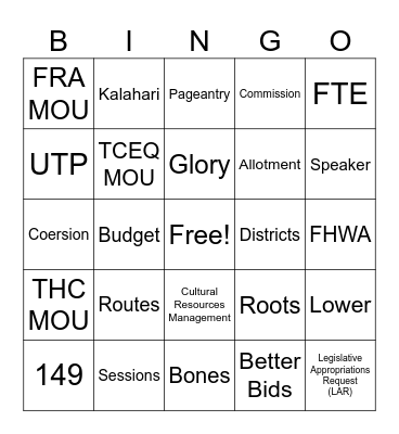 August 2026 CWD Bingo Card