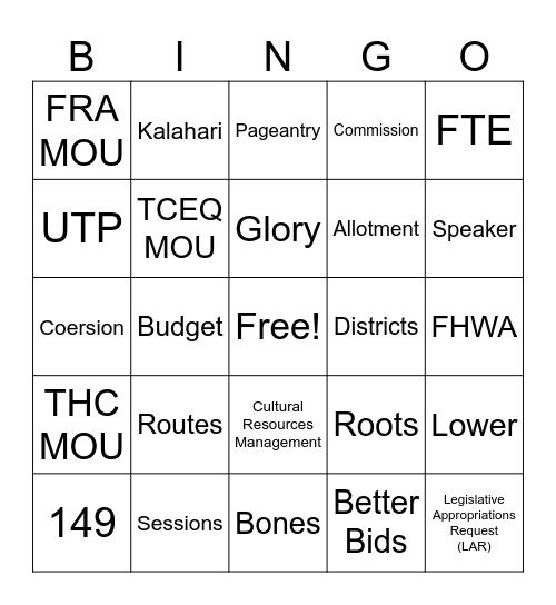 August 2026 CWD Bingo Card