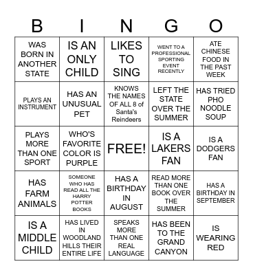 HOMEROOM Bingo Card