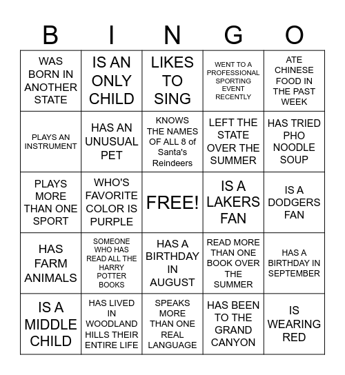 HOMEROOM Bingo Card