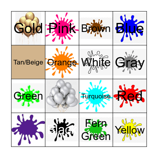 COLOR BINGO! Bingo Card