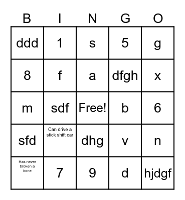 MVSS PEOPLE BINGO Card