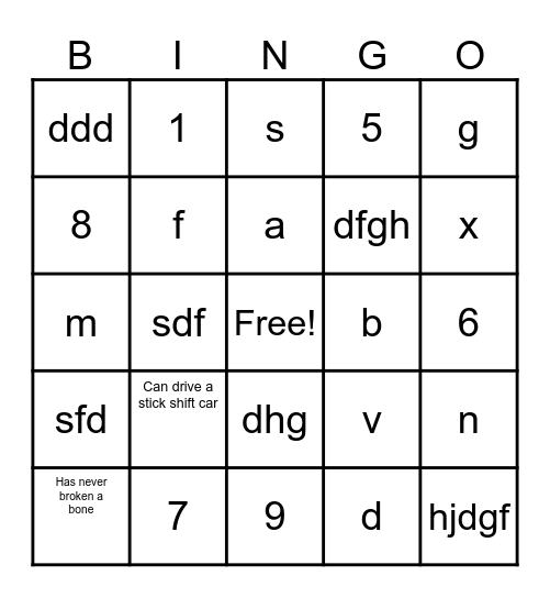 MVSS PEOPLE BINGO Card