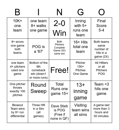 5L Bingo Giveaways Bingo Card
