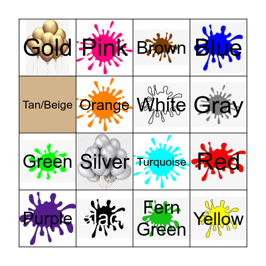 COLOR BINGO! Bingo Card