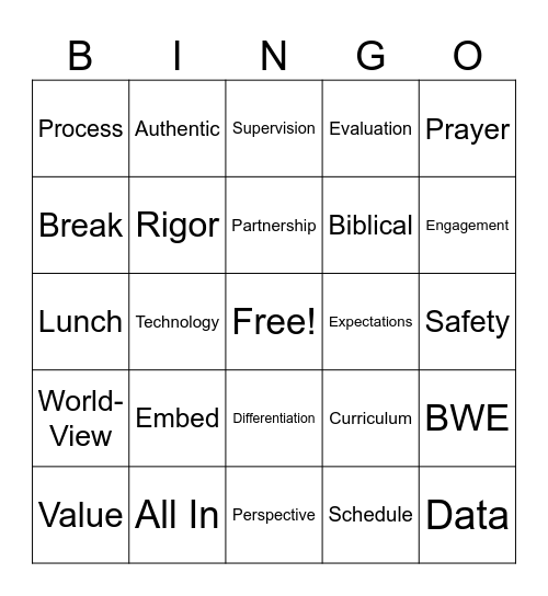 Back to School Bingo Card