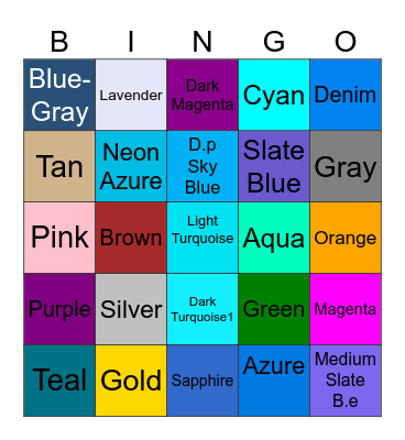 Color Bingo I - II Bingo Card